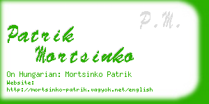 patrik mortsinko business card